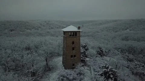 Winter at Castle tower Stock Footage 208253708