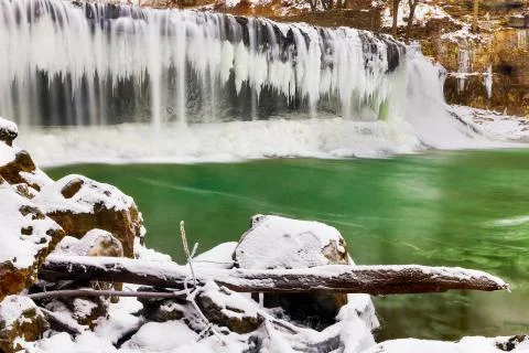 Winter at Cataract Falls Stock Photos