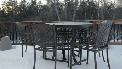 Winter Chairs Stock Footage 169893318