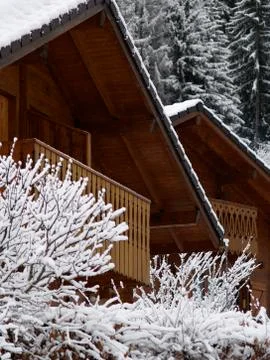 Winter Chalets Stock Photos
