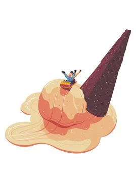 Winter children fun Illustrazione stock