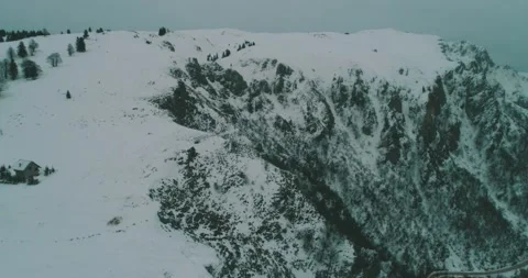 Winter chill. Natural winter landscape from air. Aerial view on the road and Stock Footage 231990509