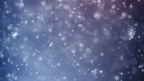 Winter Christmas background, falling snowflakes Stock Footage 254034115