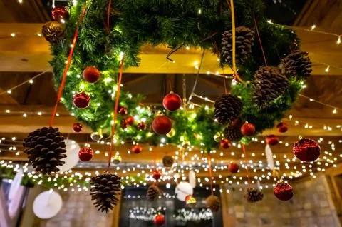 Winter christmas decorations Stock Photos