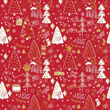 Winter Christmas forest creative background. Seamless pattern Illustrazione stock