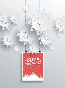 Winter christmas sale design elements Stock Illustration