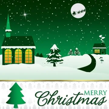 Winter Christmas scene card in vector format. Illustrazione stock