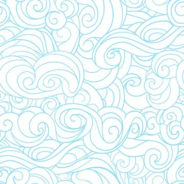 Winter christmas seamless pattern background Blue waving curls similar to win Illustrazione stock