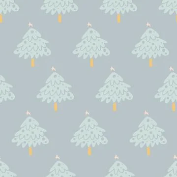 Winter Christmas seamless pattern. Christmas background. Christmas tree patte Stock Illustration