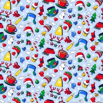 Winter Christmas Seamless Pattern Festive Back Stock Illustration