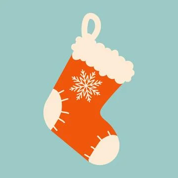Winter Christmas sock. Element of winter celebration with cute holiday design Illustrazione stock