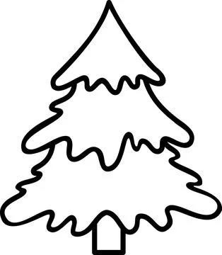 Winter Christmas tree with wavy branches icon Иллюстрация