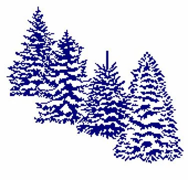 Winter christmas trees ,machine knitting scheme,pixel art,Designa Knit Stock Illustration