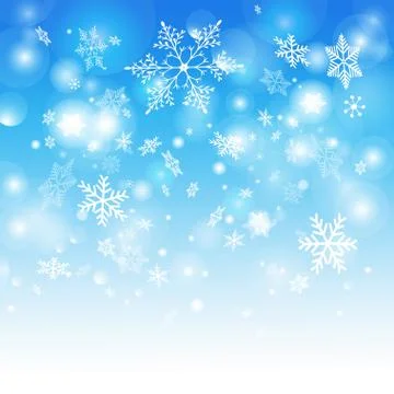 Winter Christmas vector background with snowflakes Stock Illustration
