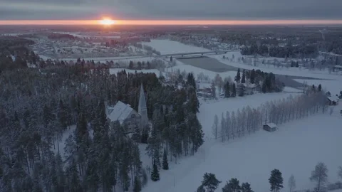 Winter church Video stock 143600627