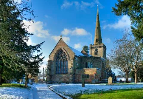 Winter church Stock Photos