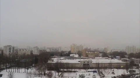Winter In the City district Timelapse Stock Footage 82051294