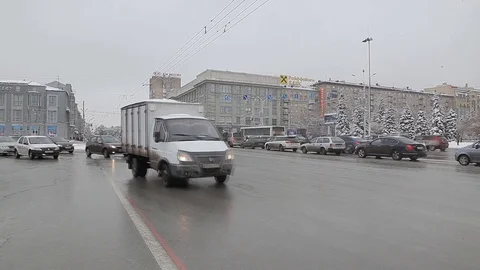 Winter in city Видео 72504688