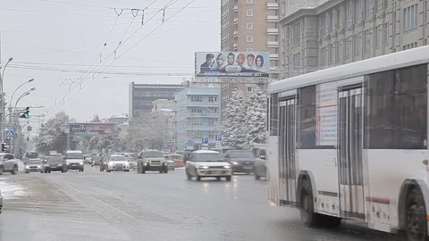 Winter in city Stock Footage 72504839