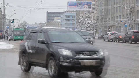 Winter in city Stock Footage 72504844