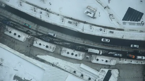 Winter in the city Stock Footage 84637393