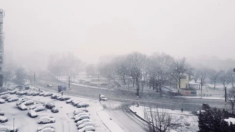 Winter in the city Stock Footage
