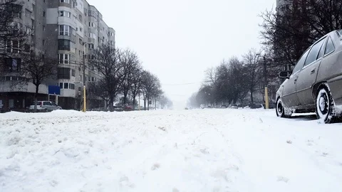 Winter in the city Stock Footage 86483228