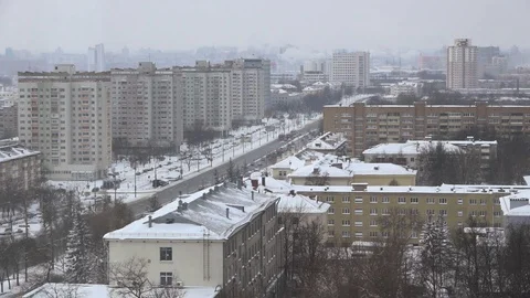 Winter city Stock Footage 86825816