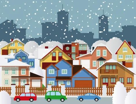 Winter in the city Stock Illustration