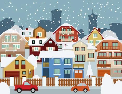 Winter in the city Stock Illustration
