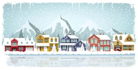Winter in the city Stock Illustration
