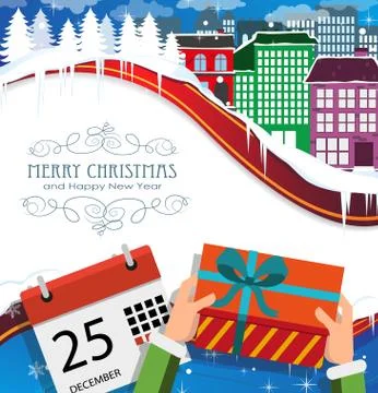 Winter city Stock Illustration