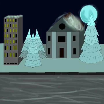 Winter city Stock-Illustration