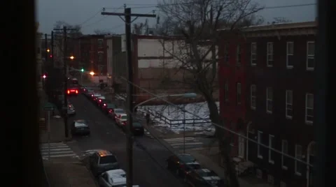 Winter City Outside Window Stock Footage 41832466