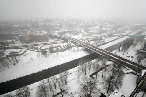 Winter city Stock Photos