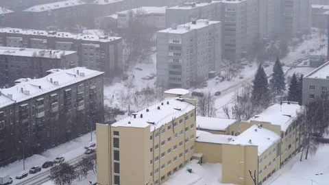Winter city view from above Video stock 75685864