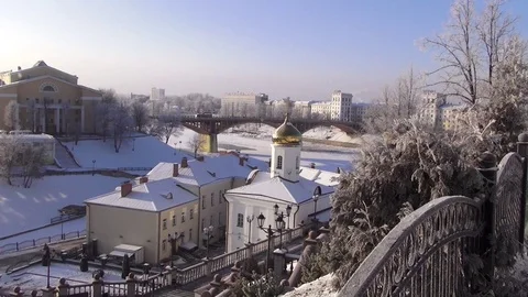 Winter city Vitebsk Stock Footage 106629698
