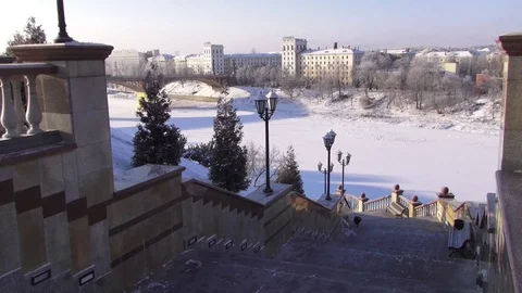 Winter city Vitebsk Stock Footage 106629715