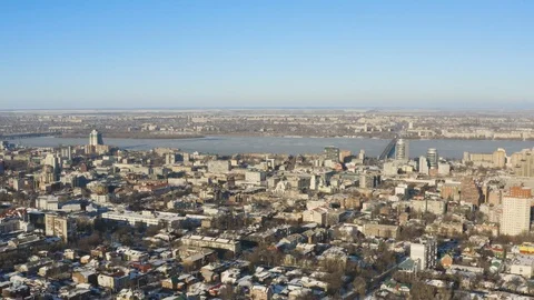 Winter cityscape of Dnipro city. Stock Footage 101714494