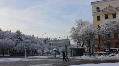 Winter cityscape Stock Footage 123412888