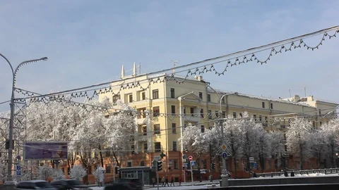 Winter cityscape Stock Footage 123412995