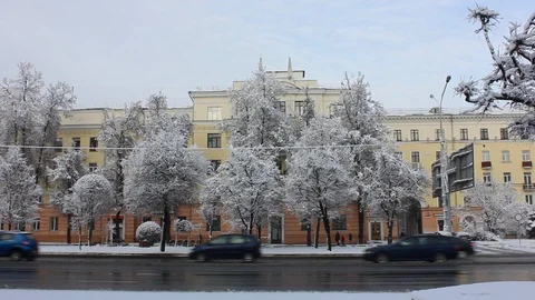 Winter cityscape Stock Footage 123413399