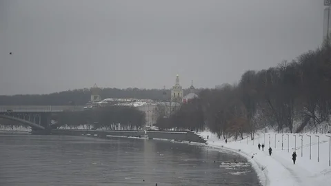 Winter cityscape in Moscow Stock Footage 102778007