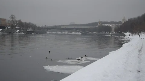 Winter cityscape in Moscow Stock Footage 102780269