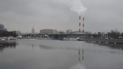 Winter cityscape in Moscow Stock Footage 103093261