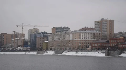 Winter cityscape in Moscow Stock Footage 103393802