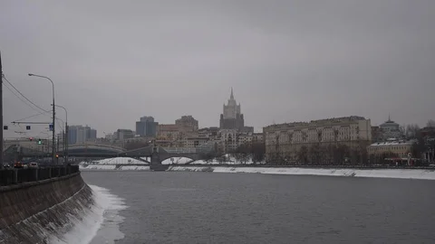 Winter cityscape in Moscow Stock Footage 103409437