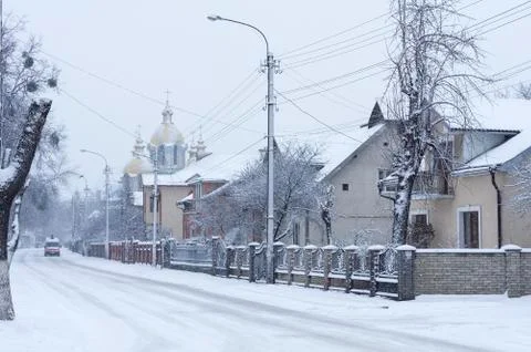 Winter cityscape. Stock Photos