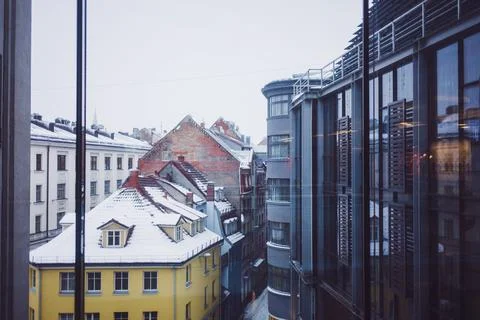Winter cityscape Stock Photos