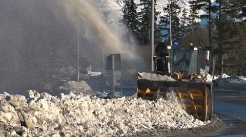 Winter Cleanup - Snow Blower Clearing Sidewalk 스톡 동영상 10773972